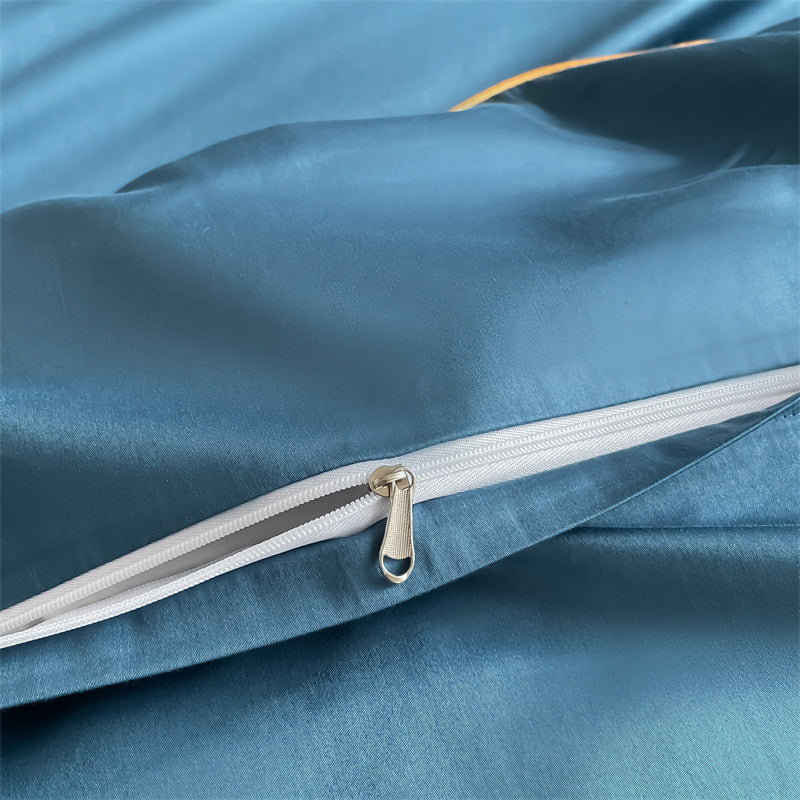 60-Thread Long-Staple Cotton Double Splice Embroidery Luxe Series Single Bed Sheet - Multi-Color Options