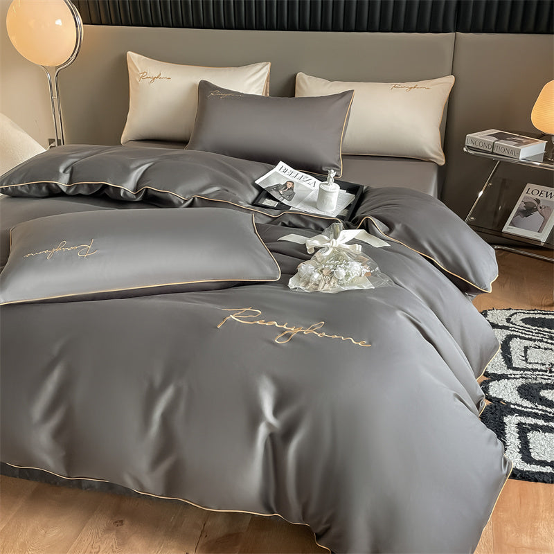 60-Thread Long-Staple Cotton Double Splice Embroidery Luxe Series Single Bed Sheet - Multi-Color Options